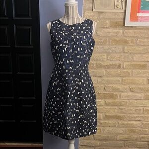 Kate Spade Elegant Navy and White Leopard Dress